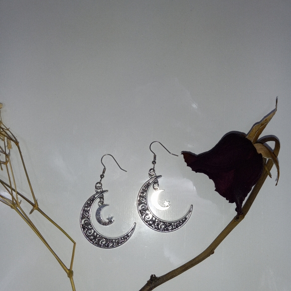 Crecent moon drop Dangle earings - Picture 10 of 12